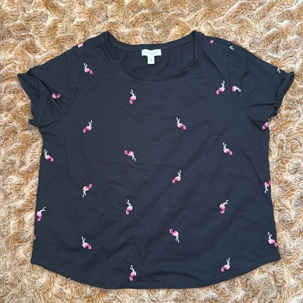 Vintage America Black Cherry Print Women's Top size XXL - Picture 3 of 9